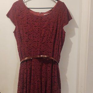 Dress Barn Maroon Lace dress